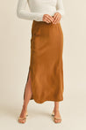 Camel Side Slit Skirt