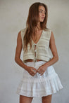 Kassie Cream Crochet Vest