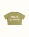 Rest and Recreation Crop Tee - Army