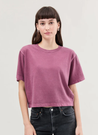 Relaxed Cropped Tee - Burgundy