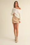 Chess Patterned Knitted Mini Skirt