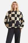 DELILAH SHERPA JACKET  - Black/Natural Finish Line Checker