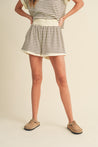 Textured Stripe Pattern Knitted Shorts