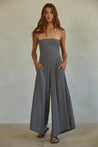 Striped Strapless Jumpsuit