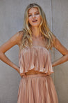 Rose Gold Pleated Tank Top
