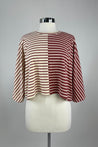 Burgundy and White Striped Top