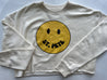 St Pete Smiley Cropped Sweatshirt - Vintage White