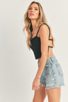 Open Back Caged Crop Tank